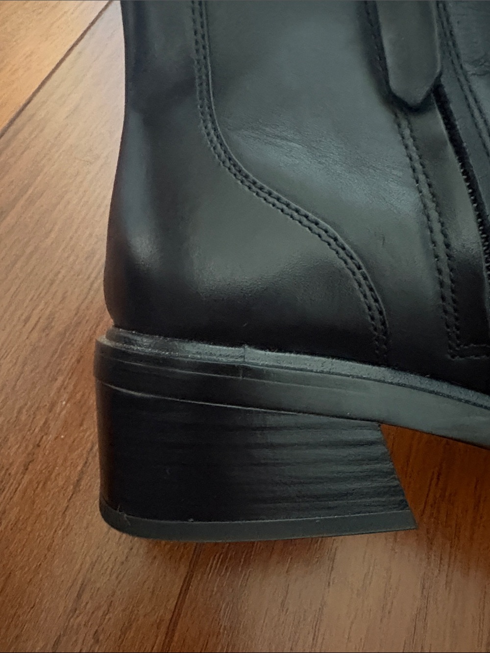 Black Leather Chelsea Ankle Boots - Picture 6 of 7